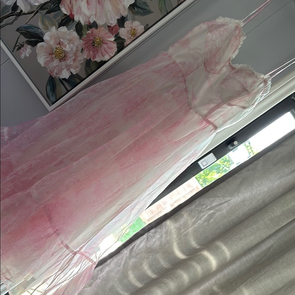 Pink and White Dress